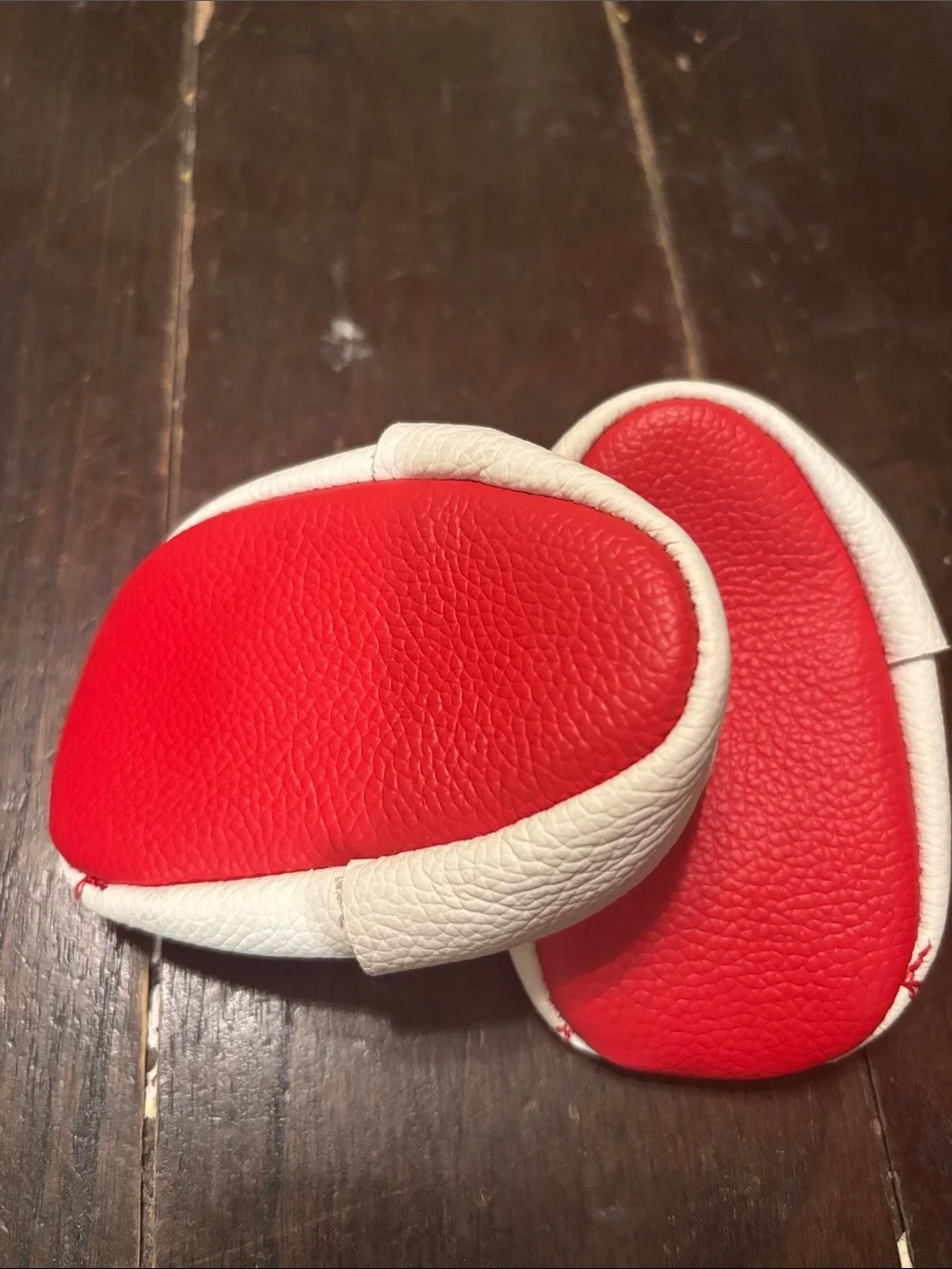Hard Rock Cafe White Baby Moccasins with Red Stitching
